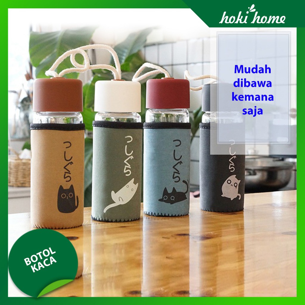 Jual Botol Minum Sarung Kaca Glasses Tempat Minum Wadah Air Design