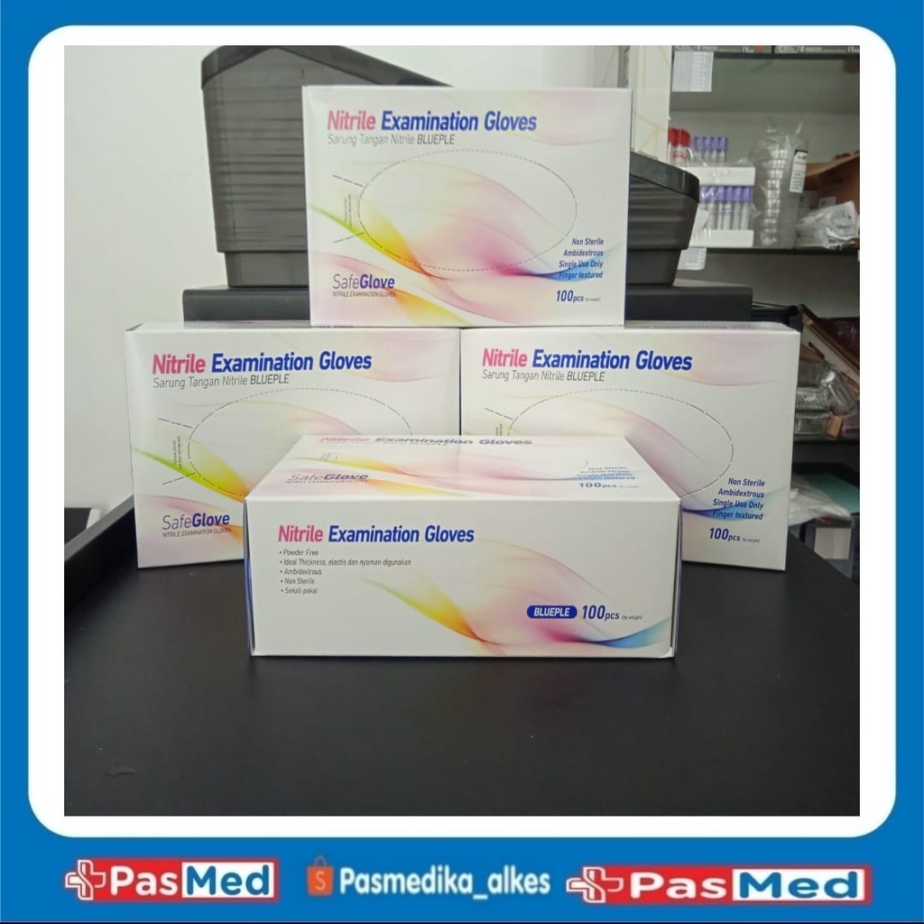 Jual Sarung Tangan Nitrile Cobalt Blue Safeglove Box Pc Handscoon