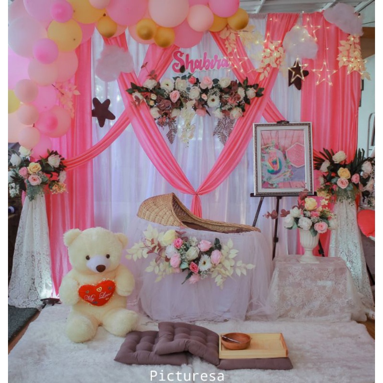 Jual Backdrop Aqiqah Tasyakuran 7 Bulan Ulang Tahun Dll Shopee