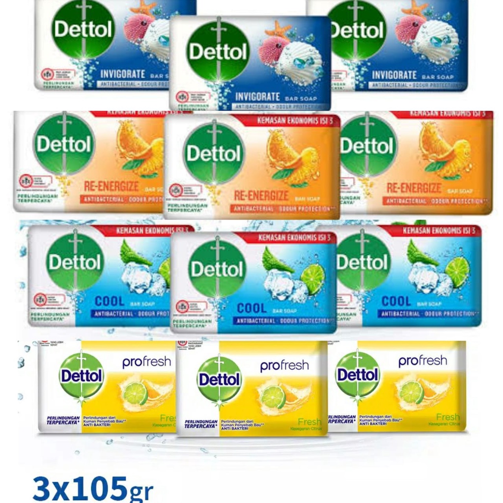 Jual DETTOL Sabun Mandi Batang 3x100g Kemasan Ekonomis Isi 3 Bar