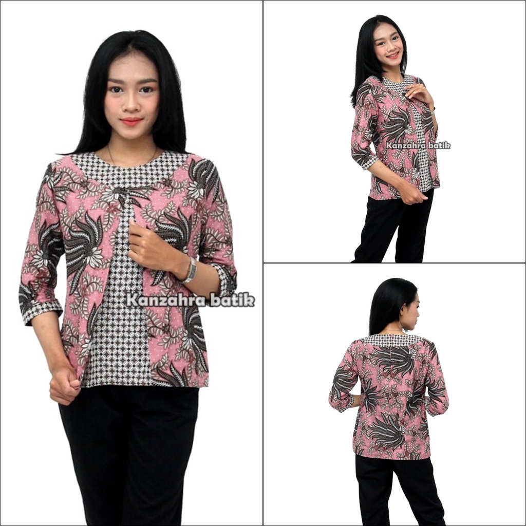 Jual BLOUSE BATIK Atasan Batik Wanita Model Kekinian S 5L SIZE