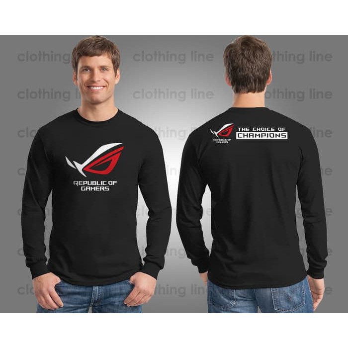 Jual KAOS TSHIRT ASUS ROG REPUBLIK OF GAMERS CHAMPIONS LENGAN PANJANG