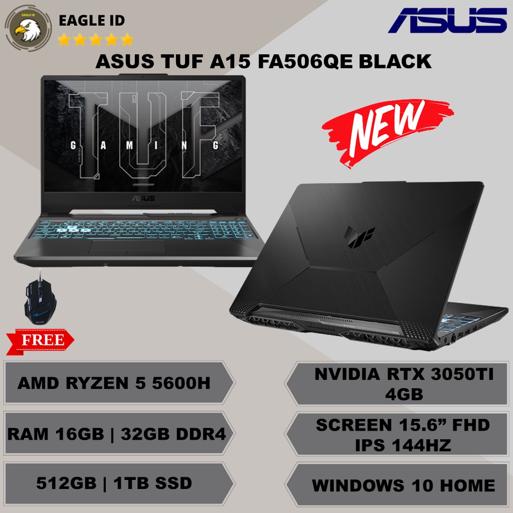 Jual LAPTOP ASUS TUF A15 FA506QE AMD RYZEN 5 5600H RAM 16GB 512GB SSD