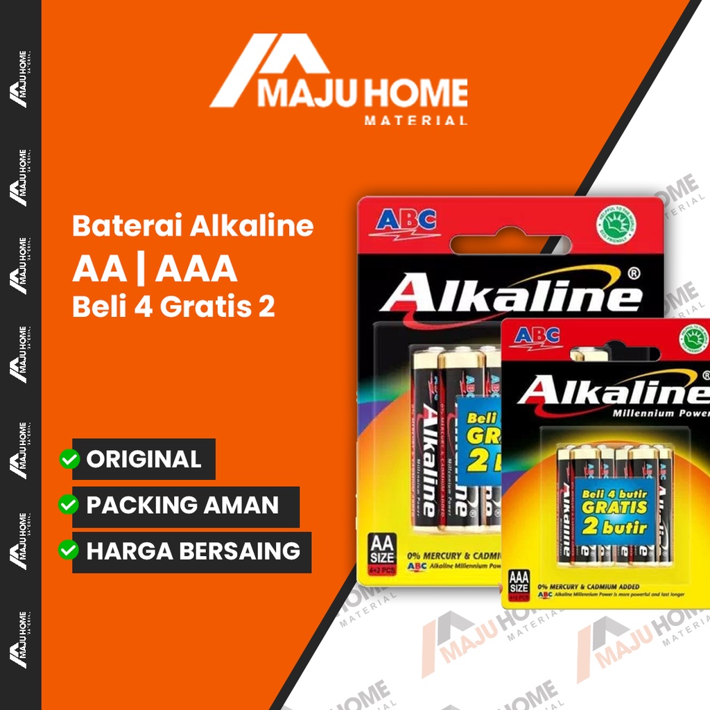 Jual Baterai ABC Alkaline AA LR06 AAA LR03 Beli 4 Gratis 2 Isi 6 PCS