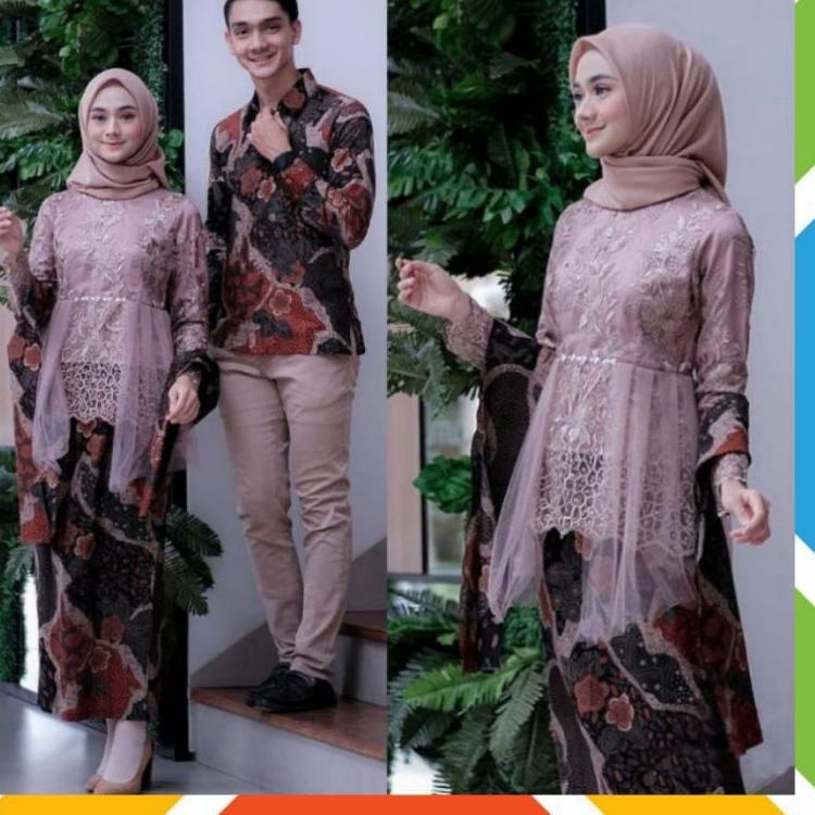 Jual Harga Termuraah Set Couple Batik Kebaya Annisa Nude Mocca Modern