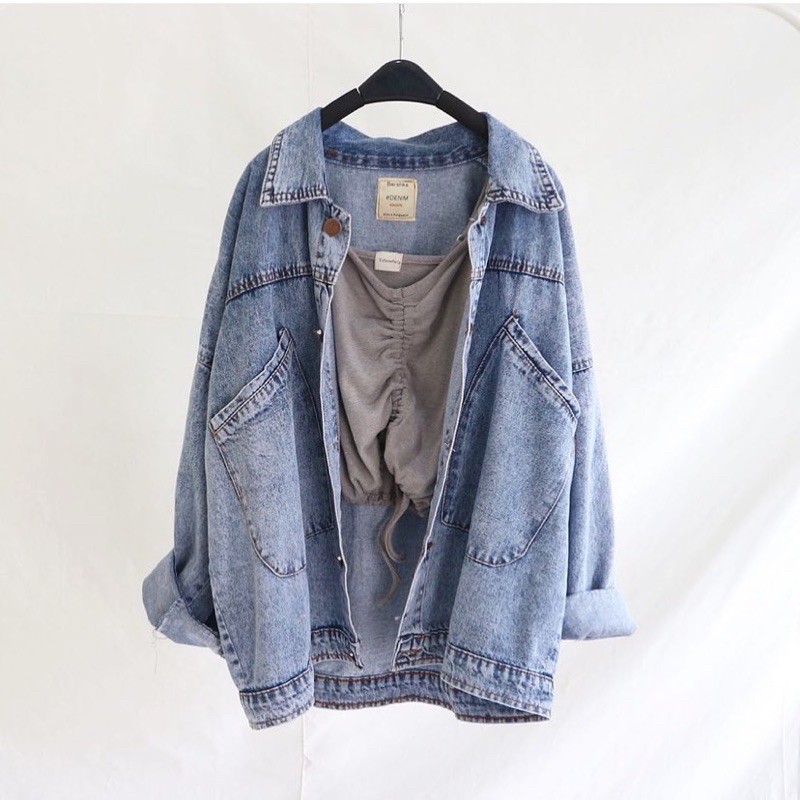 Jual Sisilia Oversize Denim Jacket Medium Shopee Indonesia