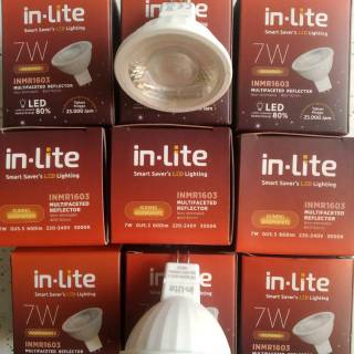 Jual Lampu Halogen LED InLite 7w 220v MR 16 Warna Kuning Warm White