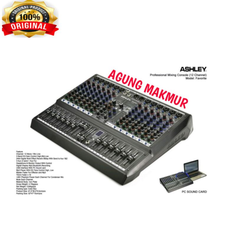 Jual Mixer Ashley Favorite 12 Original Profesional Mixing Console