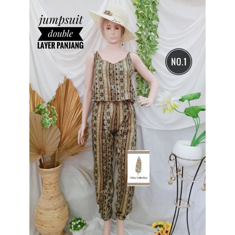 Jual Jumpsuit Kipir Panjang Etnik Jumpsuit Double Layer Khas Bali