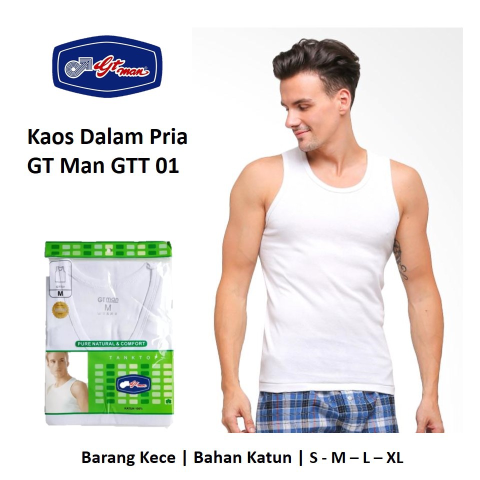 Jual Singlet Kutang Kaos Dalam Pria Dewasa Putih GT Man GTT01