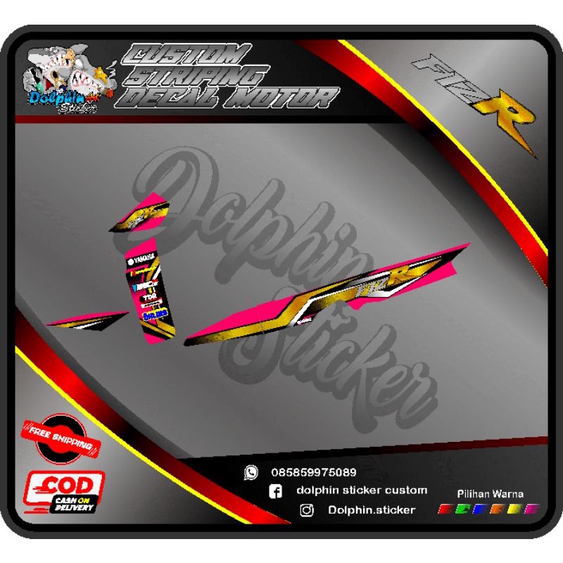 Jual Striping Fiz R Variasi Custom Desaign Racing Sponsored Gold