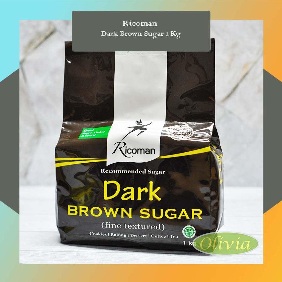 Jual Gula Halus 1 Kg Bubuk Castor Ricoman Dark Brown Sugar Caster