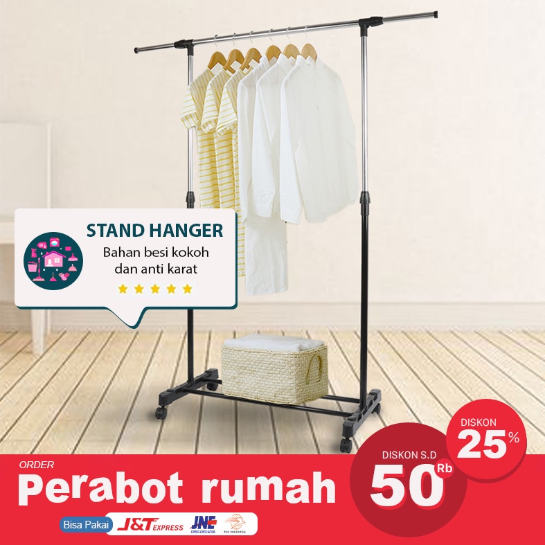 Jual Stand Hanger Rak Tempat Gantungan Jemuran Baju Pakaian Gamis