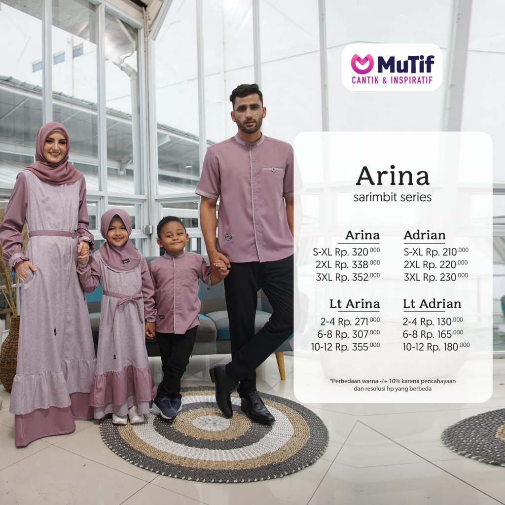 Jual Cod Sarimbit Mutif Edisi Lebaran Arina Series Baju Sarimbitan