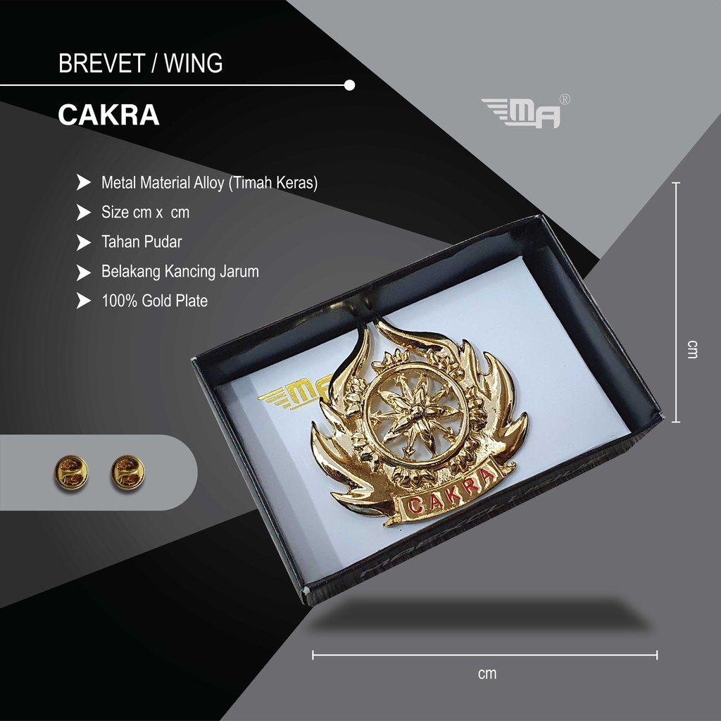 Jual Wing Cakra Pdh Brivet Brevet Pin Cakra Shopee Indonesia