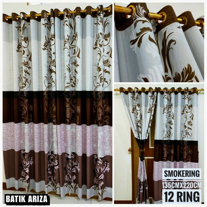 Jual Gorden Hordeng Tirai Korden Jendela Pintu Smokring Ring Motif