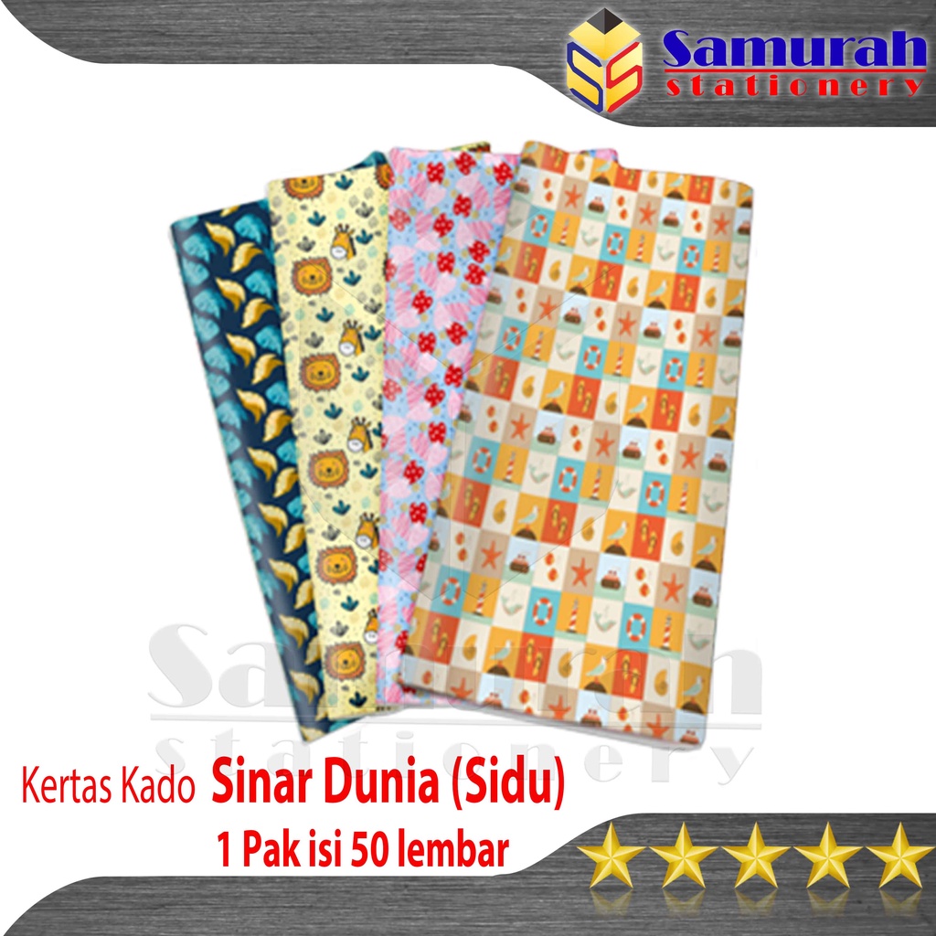 Jual Kertas Bungkus Kado Sidu Isi 50 Lembar Motif Fancy Batik Sinar