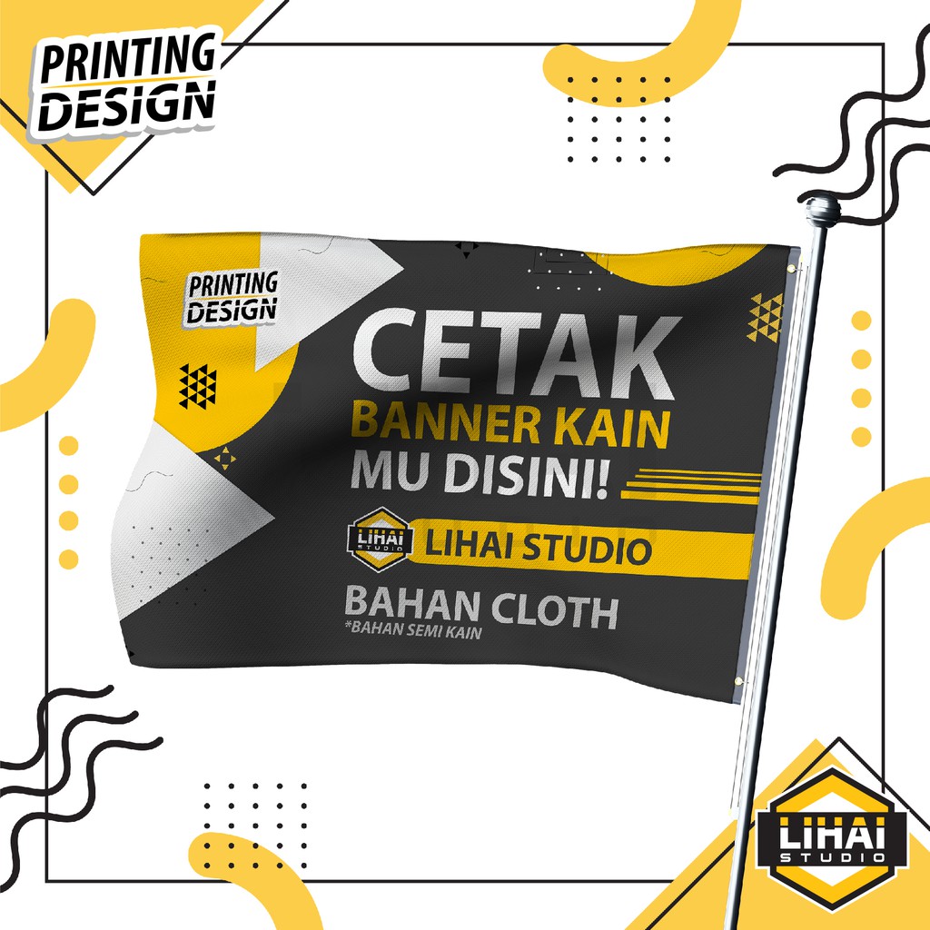 Jual Custom Design Cetak Spanduk Umbul Umbul Banner Cloth Semi Kain