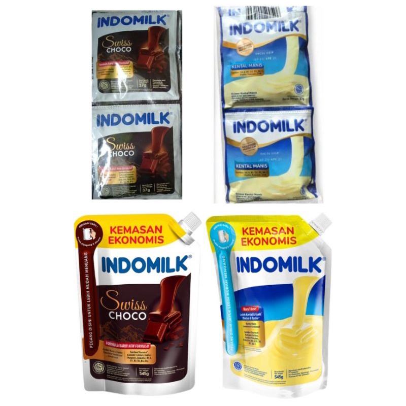 Jual INDOMILK Kental Manis Pouch Sachet Putih Cokelat Swiss Choco