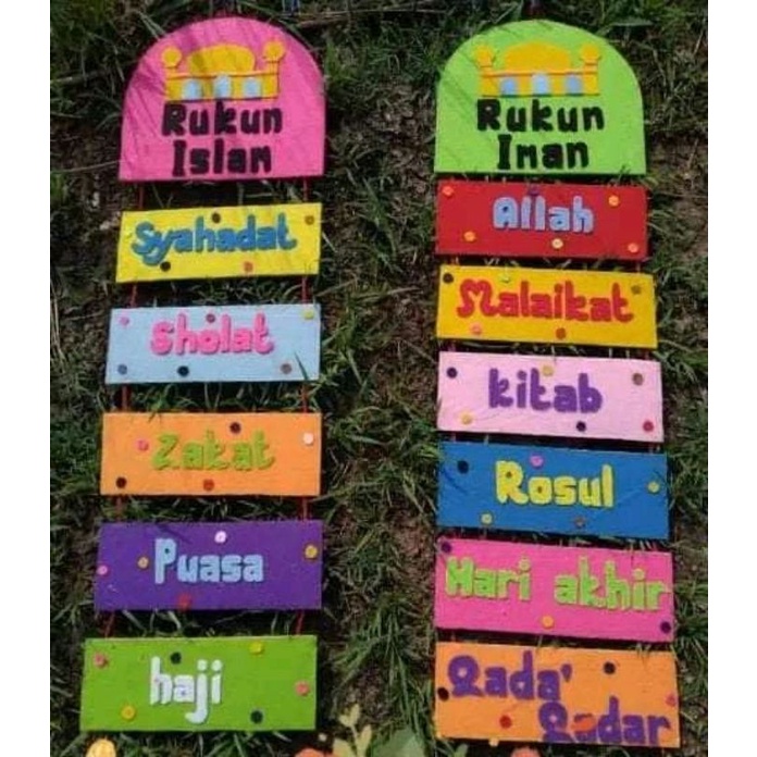 Jual Hiasan Dinding Hiasan Kelas Daftar Nama Rukun Islam Dan Iman Indonesia Shopee Indonesia