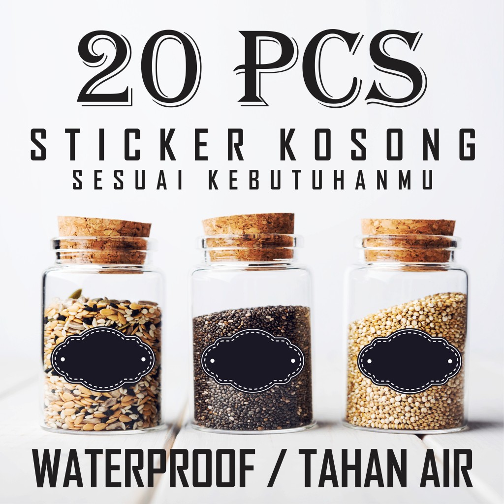 Jual Stiker Label Nama Bumbu Dapur Pantry Jar Pet Botol Toples Desain