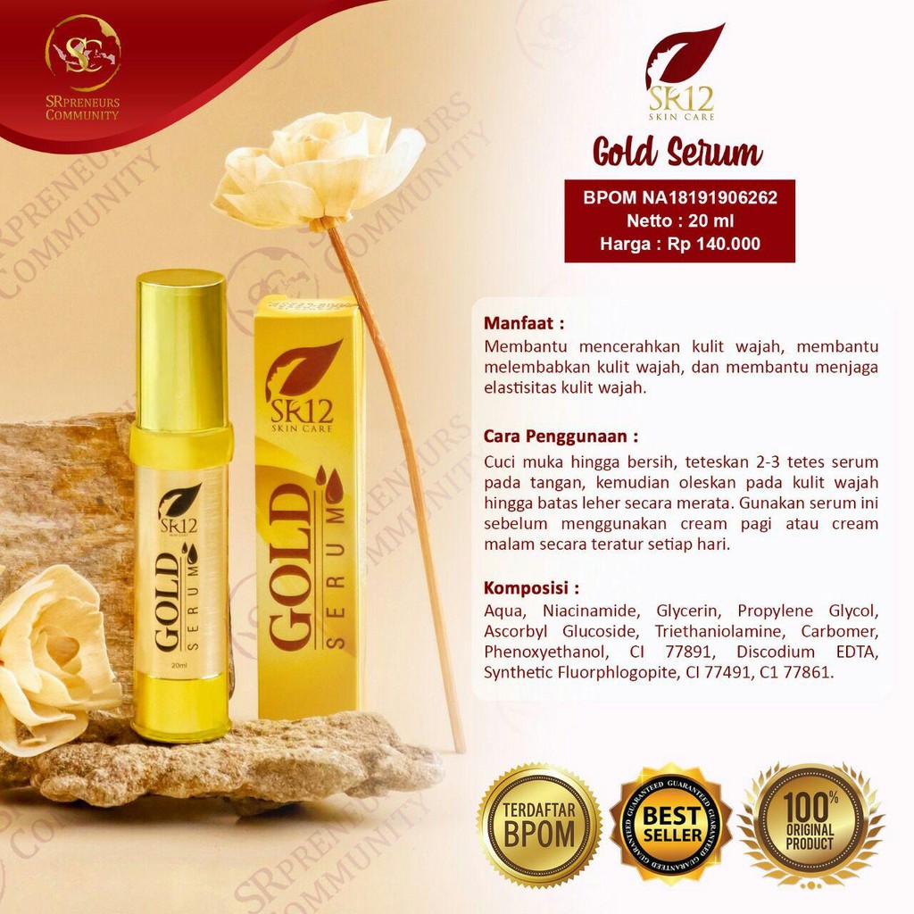 Sr Gold Serum Serum Anti Aging Dengan Butiran Emas Ml Shopee