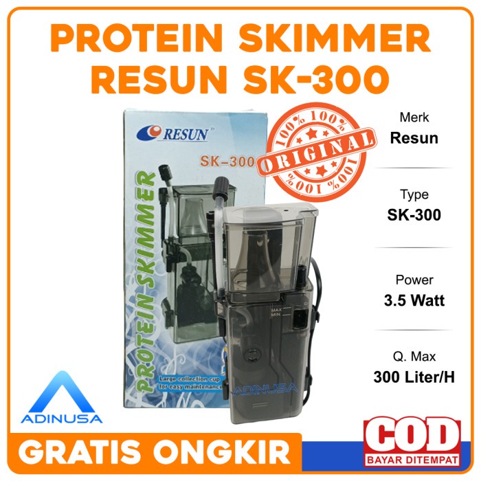 Jual PROTEIN SKIMMER GANTUNG RESUN SK 300 AQUARIUM REEF TANK AKUARIUM