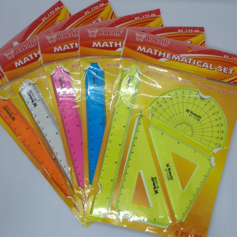 Jual Mathematical Set Ruller Butterfly Cm Penggaris Set Matematika