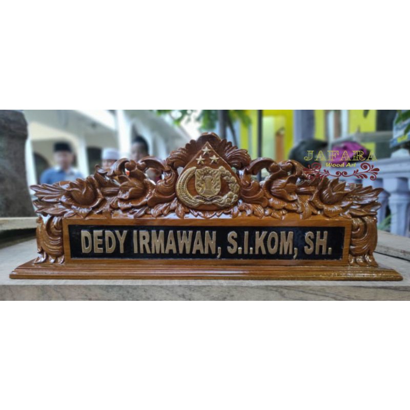 Jual Papan Nama Meja Ukir Kayu Jati Papan Nama Jabatan Kantor Shopee