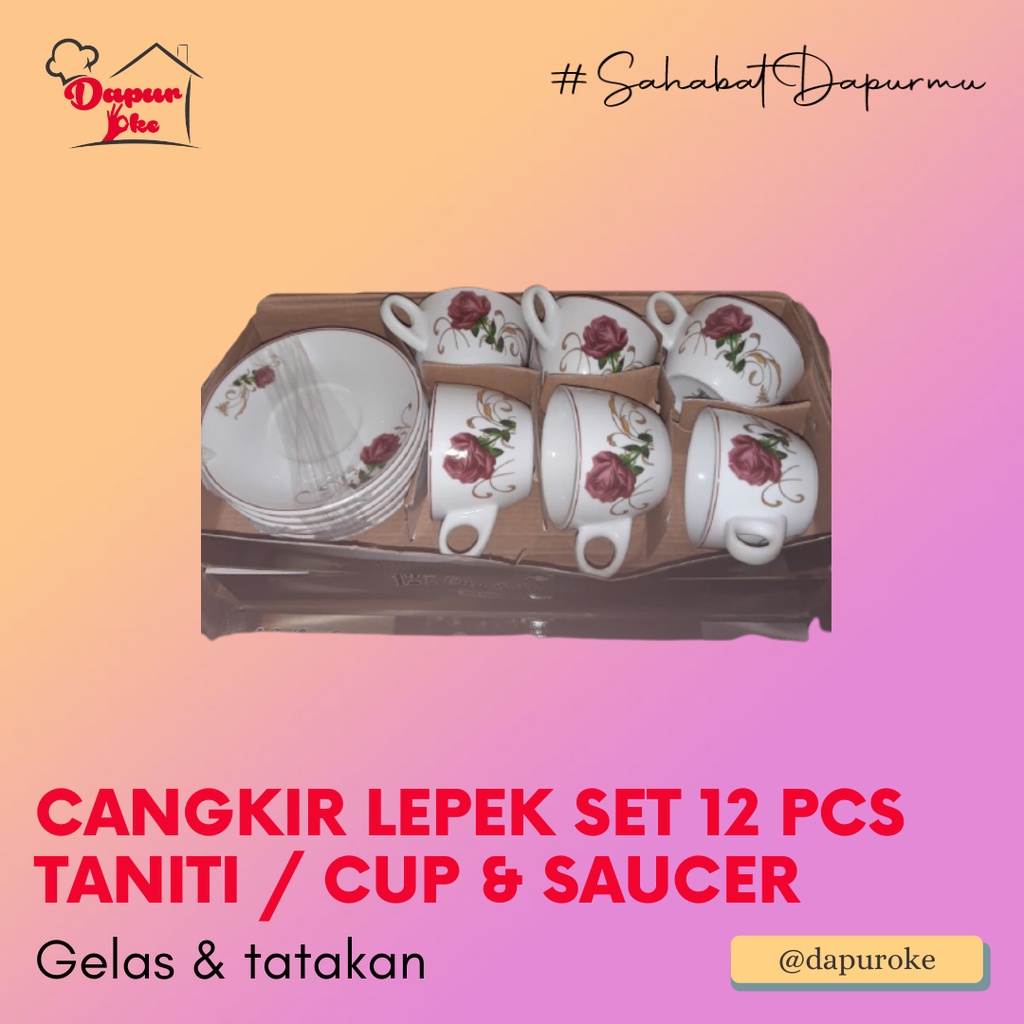 Jual Cangkir Lepek Set Pcs Taniti Cup Saucer Shopee Indonesia