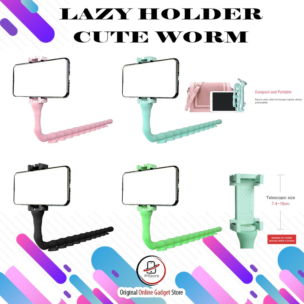 Jual Lazypod Holder Hp Gurita Bentuk Cacing Lucu Imut Shopee Indonesia