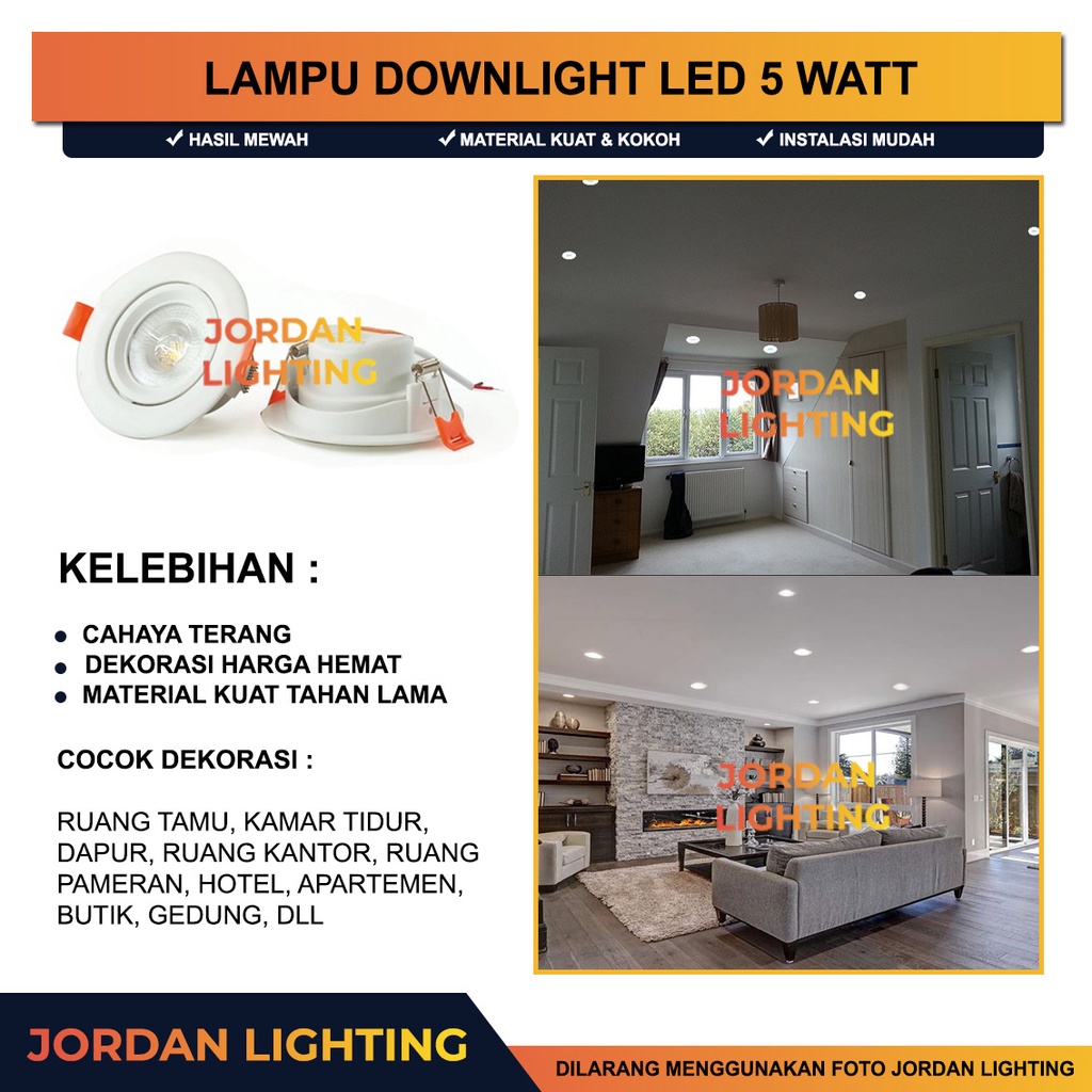 Jual Lampu Downlight LED 3 5 7 Watt Lampu Sorot Spotlight 3W 5W 7W