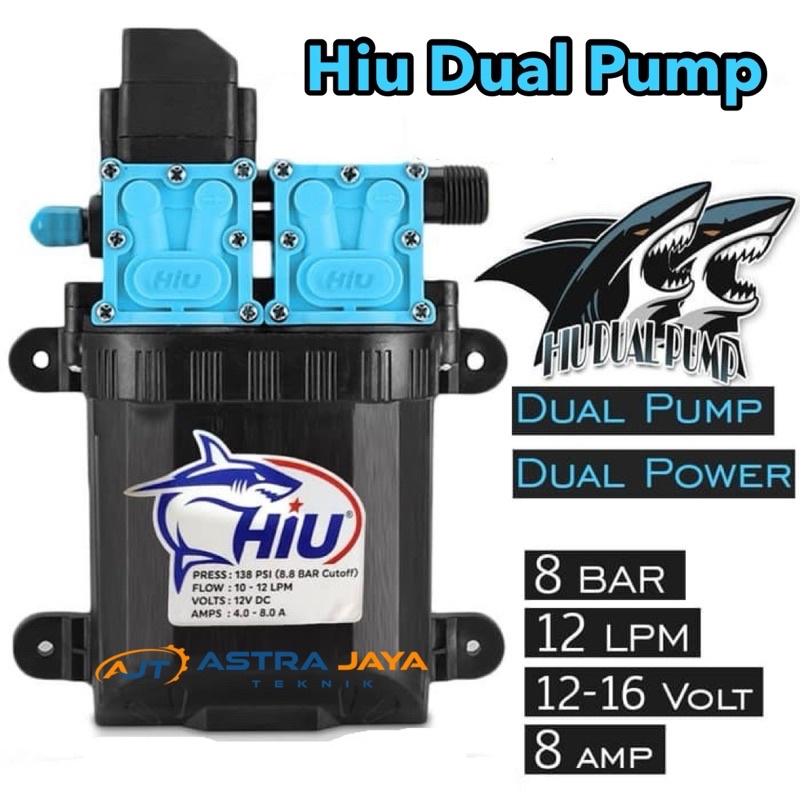 Jual Pompa DC HIU Dual Pump 12 Volt 138psi 8 8 Bar ORIGINAL Alat Cuci