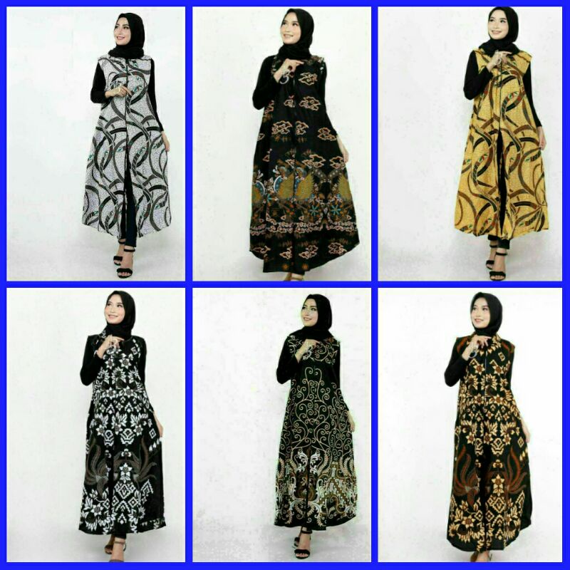 Jual BG Batik Couple Outer Alika Maxicardi Long Cardigan Kerja