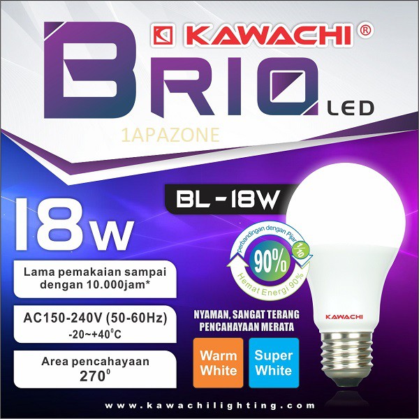 Jual Lampu Led Brio Led Watt Bl Kawachi Lampu Bergaransi