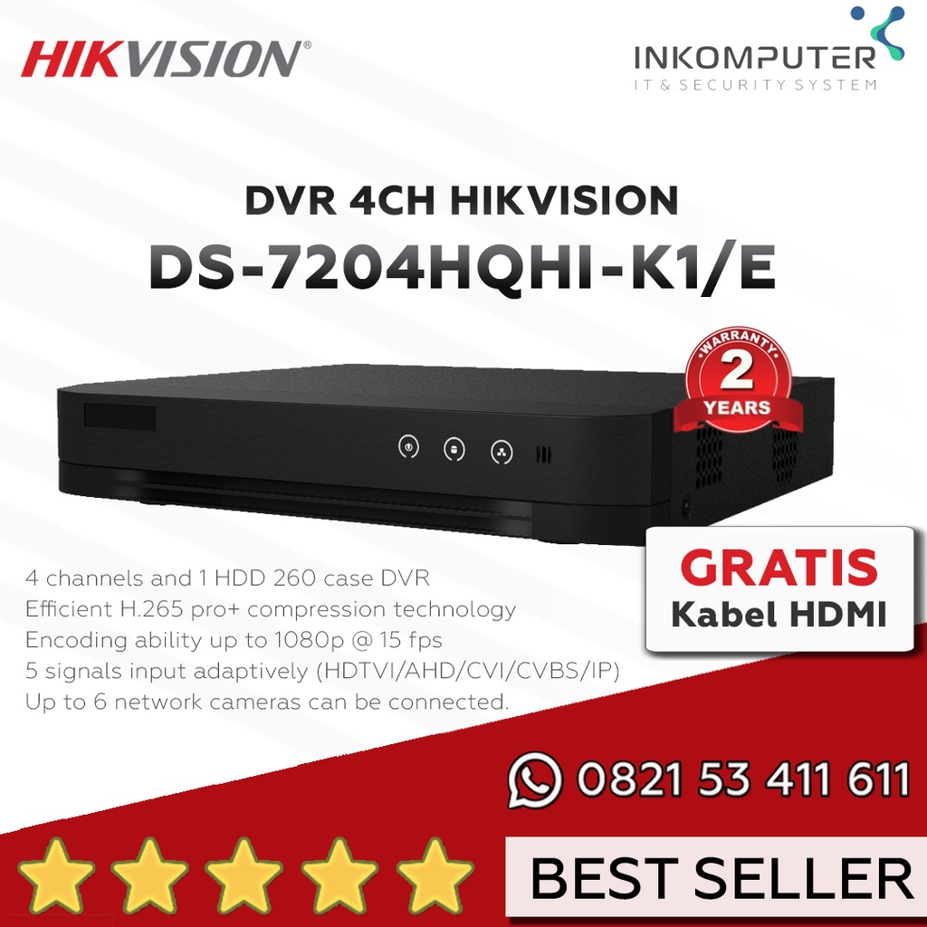 Jual Dvr Cctv Hikvision Channel Ds Hqhi K E Garansi Resmi