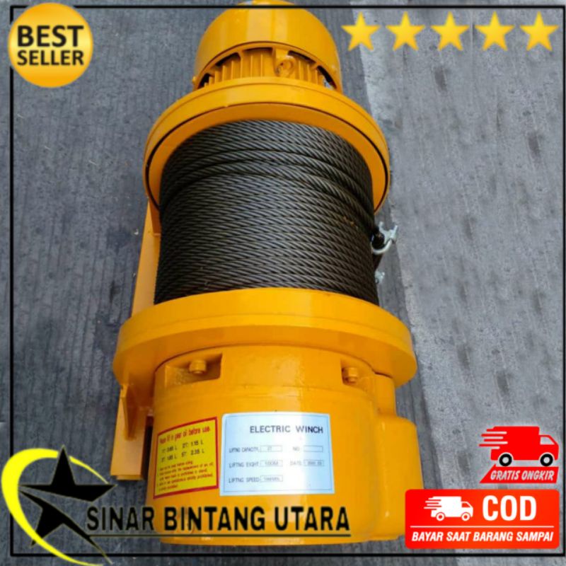 Jual Electric Winch Hoist 2 Ton X100 M WEKA Heavy Duty High Quality