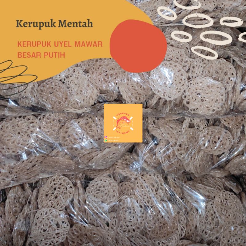 Jual Kg Kerupuk Uyel Putih Besar Super Mentah Krupuk Uyel Putih