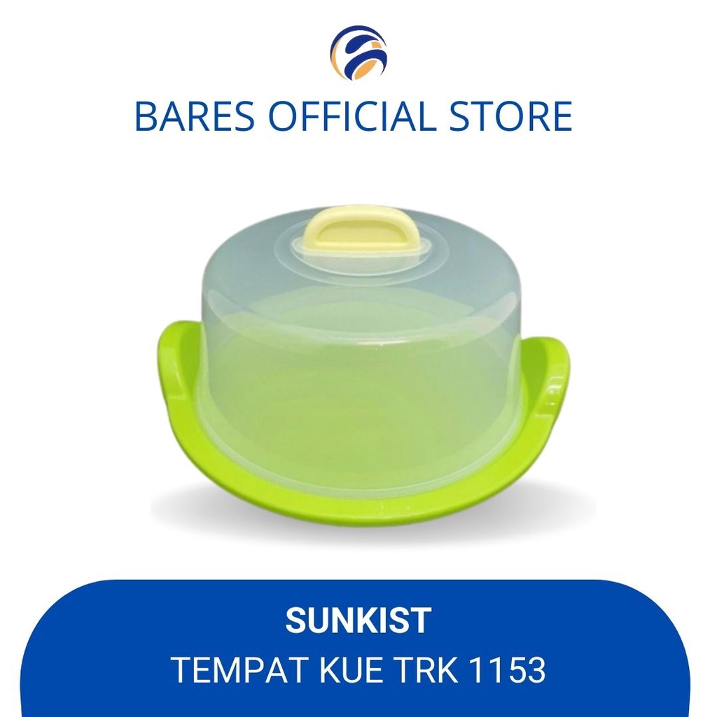 Jual Tempat Kue Bolu Roti Bulat Tutup Hijau Golden Sunkist Trk