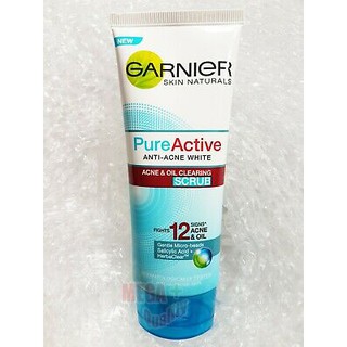 Jual Garnier Pure Active Anti Acne White Acne Oil Clearing Scrub