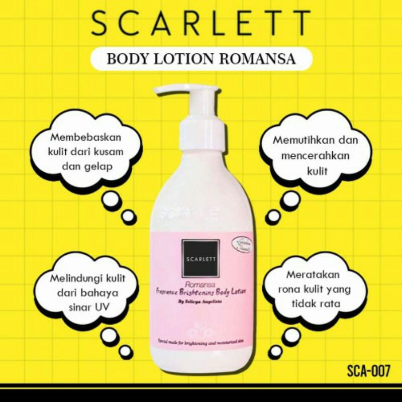 Jual Scarlett Fragrance Brightening Body Lotion Romansa Shopee Indonesia