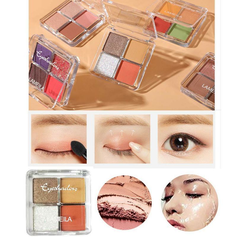 Jual Nude Matte Korean Eyeshadow Palette 4 Warna Matte Eyeshadow Smokey