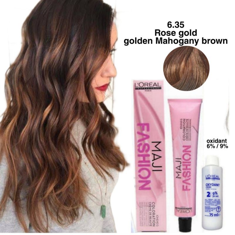 Loreal Majirel 6 35 Dark Golden Mahogany Blonde Pewarna Rambut