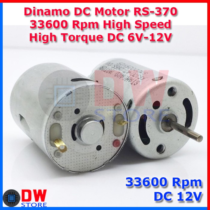 Jual Dinamo DC Motor RS370 RS 370 33600 Rpm High Speed Torque DC 6V 12V