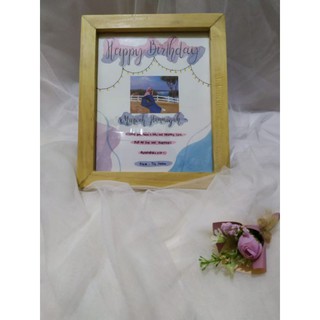 Jual Frame 2D 6R Wooden Decor Flowers In Frame Kado Ulang Tahun Aniv