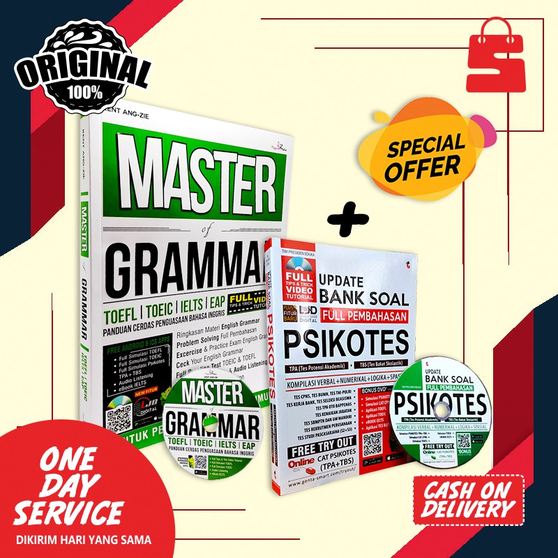 Jual Buku Psikotes Dan Toefl Master Of Grammar Paket Hemat Shopee