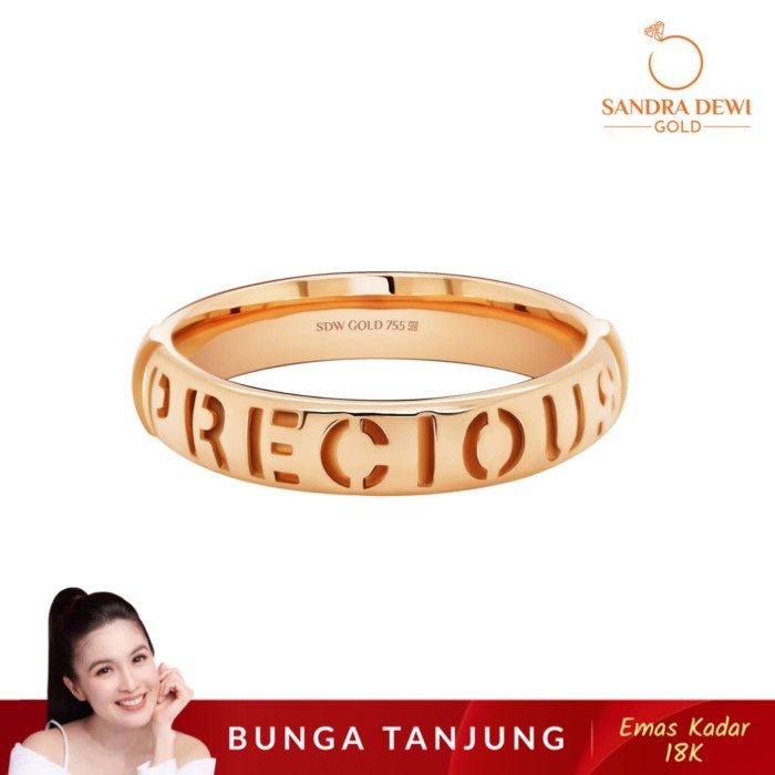 Jual CINCIN SECRET SERIES B SANDRA DEWI EMAS 18K BUNGA TANJUNG