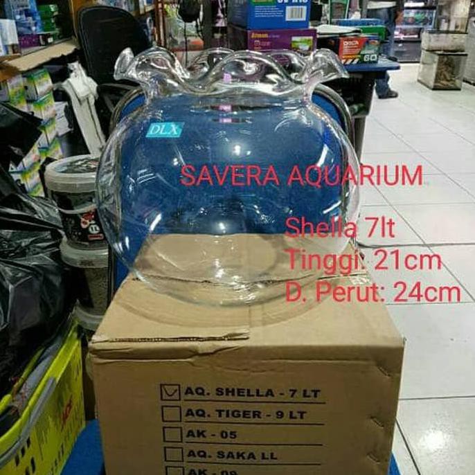 Jual Gojek Aquarium Bulat Shella Lt Fish Bowl Toples Shopee