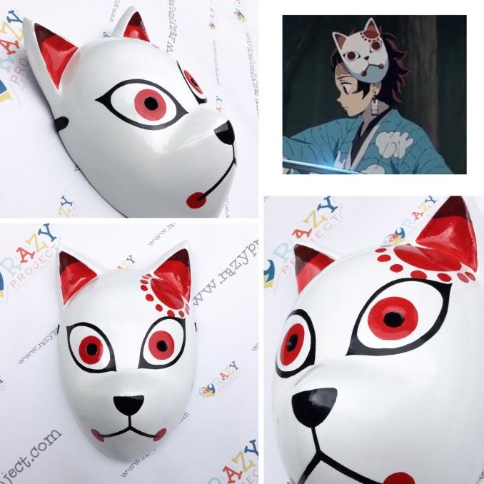 Jual Terlaris Mask Topeng Kayu Cosplay Anime Jepang Tanjiro Kamado