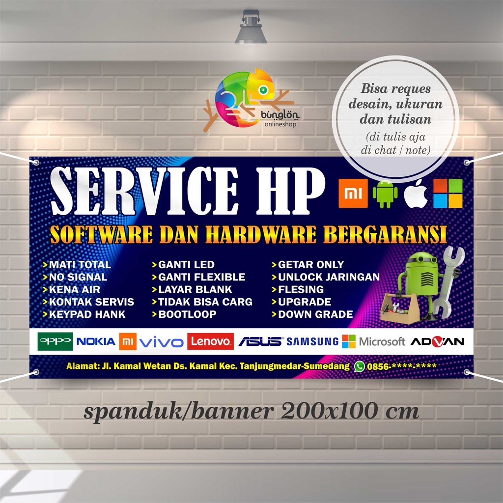 Jual Spanduk Banner Service HP Handphone Shopee Indonesia